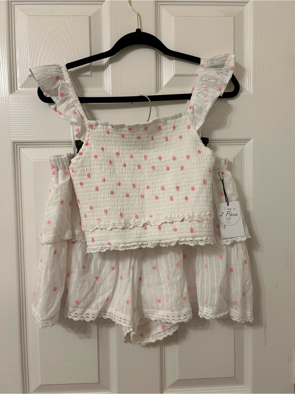 NWT Floral White & Pink 2-piece set